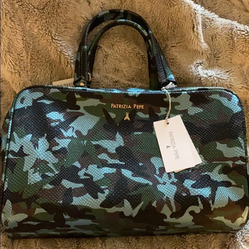 Patrizia Pepe reversible camouflage handbag